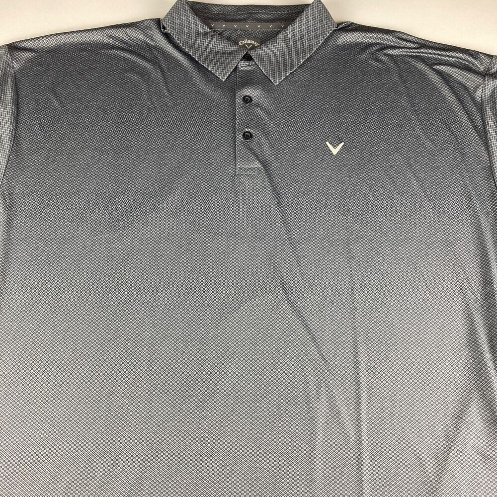 Callaway Opti-Dri Polo Shirt Mens 4XL Gray Geometric Golf Big Tall